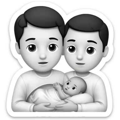 Newborn B&W with male sticker