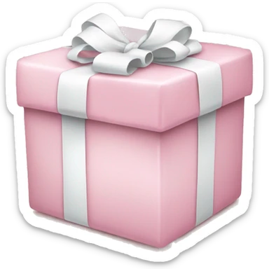light pink christmas gift with white bow sticker