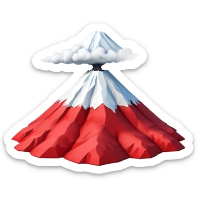 Create a 3D Mount Fuji with red color.  sticker