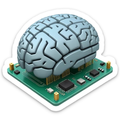 3D circuit board brain sticker