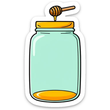 transparent honey jar sticker