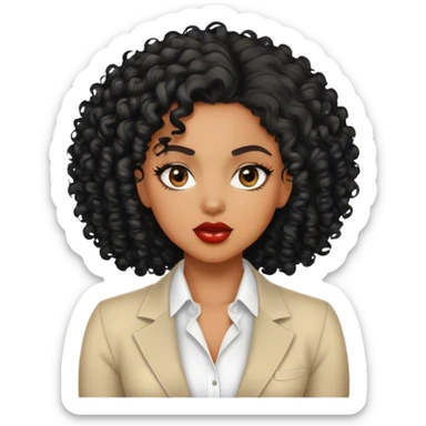 Girl boss black, curly hair, Black, sexy  sticker