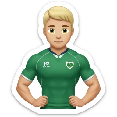 irish rugby player with short blond hair sticker