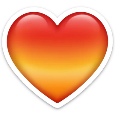 Ombré red orange yellow heart sticker