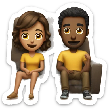 Partners watching movie on Netflix  sticker