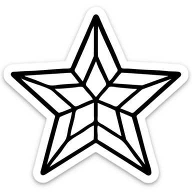 stylized star icon with geometric details sticker