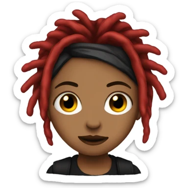 Emo with brown skin and red dreads female add piercing sticker
