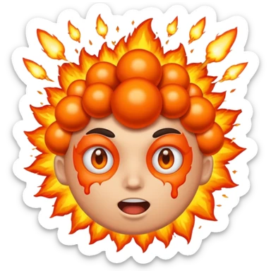 Create a mind blowing face with bombs coming out  sticker
