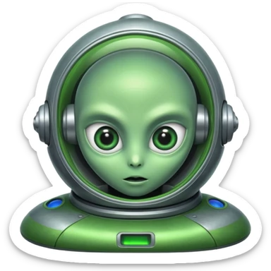 Make a alien in a nave  sticker