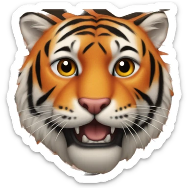 Orange heart with tiger stripes sticker