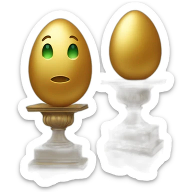 golden egg on pedestal sticker