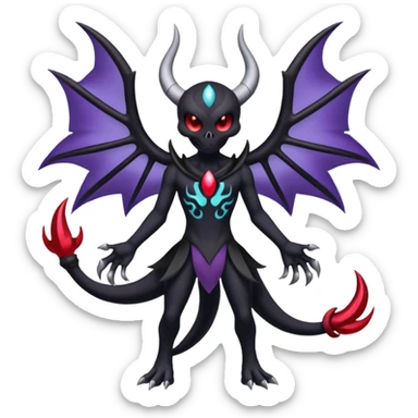 Gothic evil Duskull-Darkrai-Lunala-Dhelmise-fusion (full body) sticker