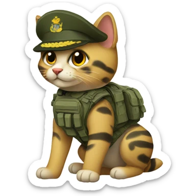 military cat Ukrainian marines sticker