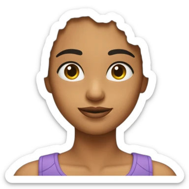 Chica trigueña de pelo largo negro con un dedo haciendo una señal como tú piensas sticker