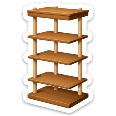a small stand with horizontal shelves (distinct from a rack) sticker
