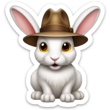 rabbit indiana jones sticker