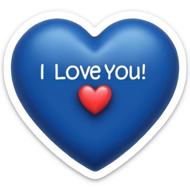 Dark Blue heart with the words I Love You Ry in the middle  sticker