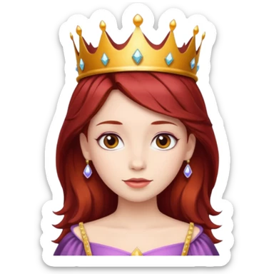 dark red haired princess sticker