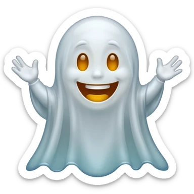 Emojis qui rigole fusionné avec l’emojis fantôme 👻 sticker
