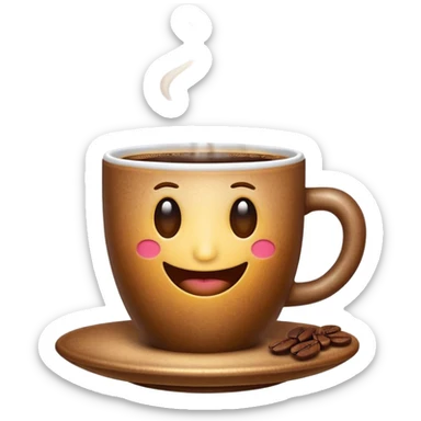 Cinematic Realistic Colombian Coffee Pop Culture Emoji, showcasing a steaming cup of rich, aromatic coffee that epitomizes Colombian culture rendered with detailed textures and warm, inviting lighting. sticker