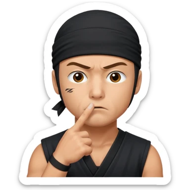 foto do Ninja ele mandando calar a boca sticker
