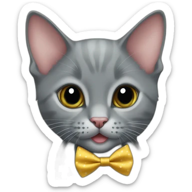 Korat kitten smiling wearing bowtie sticker