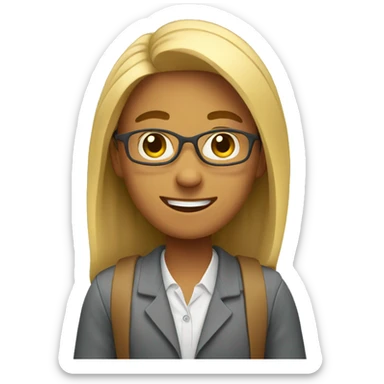 a college student at internship sticker