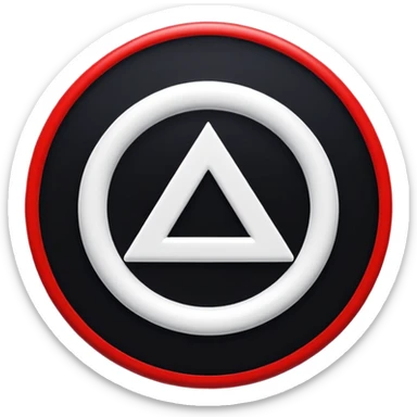 Círculo totalmente negro, adentro del círculo un símbolo de encendido y apagado en color blanco a un lado del símbolo la letra N en color rojo sticker