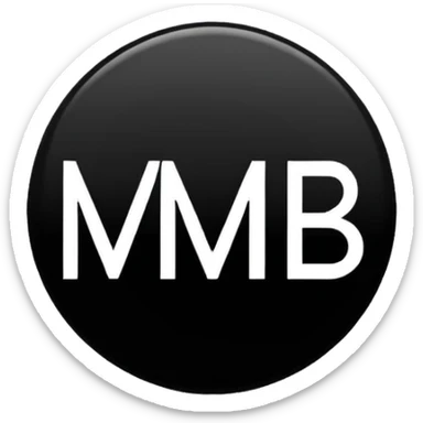 Black circle with “MB” written on in the middle of it. Nothing else no holes or anything. sticker