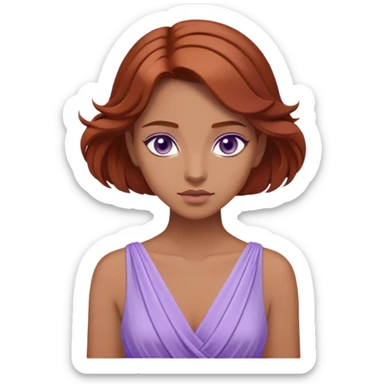 In Disney’s Hercules (1997), Megara is a witty and independent woman with long auburn hair, purple eyes, and a lavender Grecian-style dress sticker