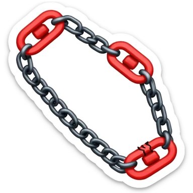 iOS sticker, broken chain, black links, red break, minimal sticker
