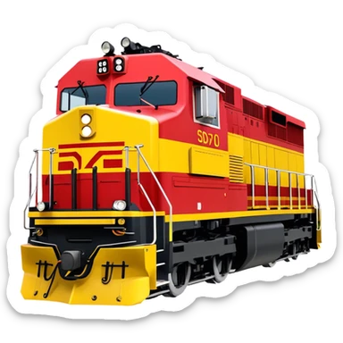 Diesel Locomotive - EMD SD70 (Model Year: 2021) (Iconic colour: Red and yellow) sticker