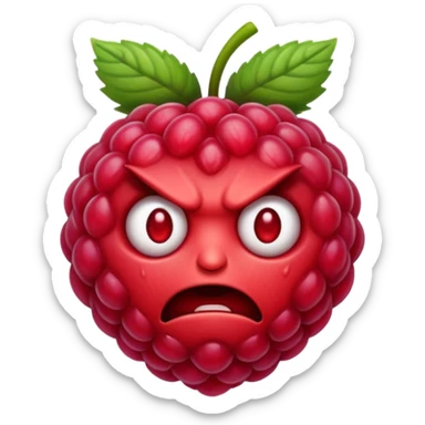 angry ugly raspberry sticker