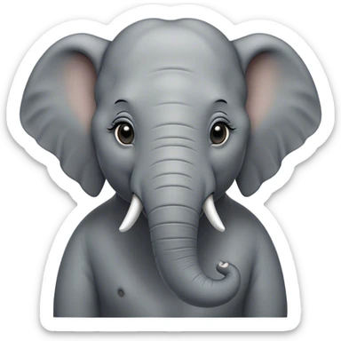 Cinematic Noble Elephant Portrait Emoji, Poised and regal, with a massive, majestic build and a smooth, well-groomed gray hide adorned with gentle wrinkles and proud tusks, deep-set soulful eyes, Simplified yet sharp and sophisticated features, highly detailed, glowing with a soft, dignified glow, high shine, intelligent and gentle, stylized with an air of ancient wisdom, focused and attentive, soft glowing outline, capturing the essence of a watchful and confident giant, so majestic it feels as though it could trump out of the screen with effortless authority! sticker