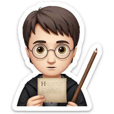 Harran Potter olsun elinde kağıt olsun kağıtta merhaba begüm yazsın sticker