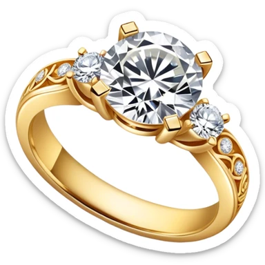 Create a bright and detailed icon representing jewelry art and the craft of making jewelry. The design should feature elements like a sparkling diamond, a gold ring, a jeweler’s tools (such as pliers and a workbench), and some delicate detailing that conveys craftsmanship and luxury. The icon should be clean, vibrant, and visually striking, with a balance of sophistication and creativity. sticker