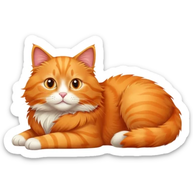 Gato naranja acostado sticker