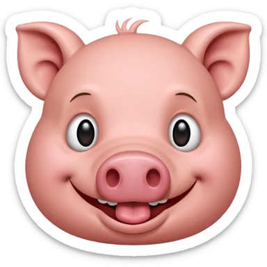 avec des larmes avec le cochon qui est mort de rire  sticker