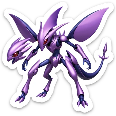 Shiny Futuristic Genesect-Miraidon-Lunala-Fakémon-hybrid-creature (full body)  sticker