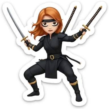 Jessica Chastain, in a ninja position with swords sticker