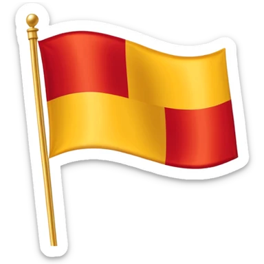 Red, white, and golden yellow vertically sequenced tricolour flag inspired by the flag of Italy sticker