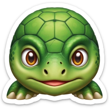 Cute angry turtle that has an upside down heart mark under her nostrils sticker