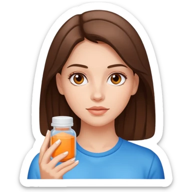 Beautiful fit light brunette girl with Adderall sticker