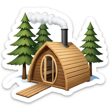 la tent that is a sauna and its smoke out the pipe try one with snow and trees around also
ag den mer som en rundt firkant og sort, også kan det stå SAUNA på sticker