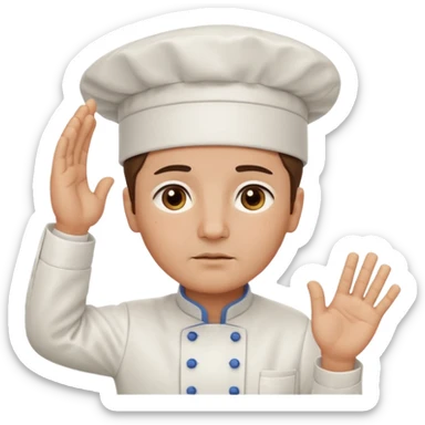 Chef saluting with one tear drop coming down his eye sticker