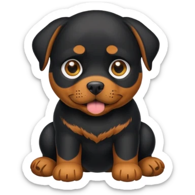 Crie um emoji de um cachorro rottweiler preto sticker