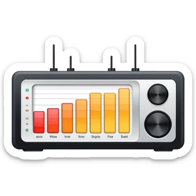 Audio equalizer interface with frequency bands and sliders sticker