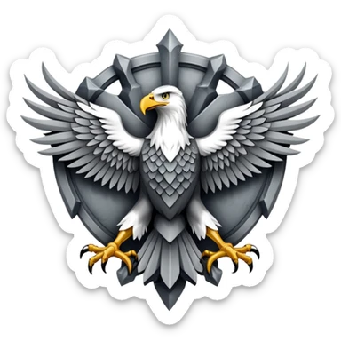 Game of thrones style eagal Sigil in Stark Colors sticker