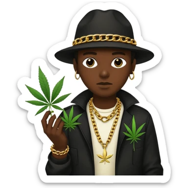 dealer from gang with cannabis on hand styler gangster sticker