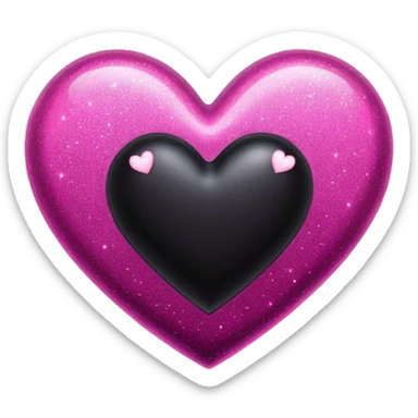 BLACKPINK-inspired gothic heart ,  hearts, black and pink, cute,  sticker